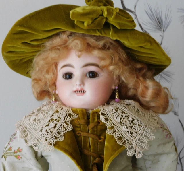 Poupée Ancienne DEP Tête Biscuit – 44 Cm, Beaux Habits, Début XXe, France