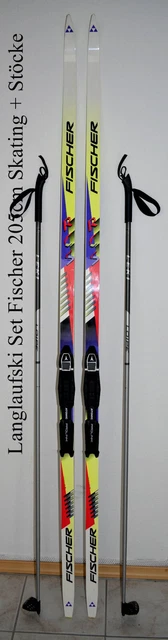 Langlaufski Set Fischer RCS 205 cm Skating ProLink + Stöcke TOP