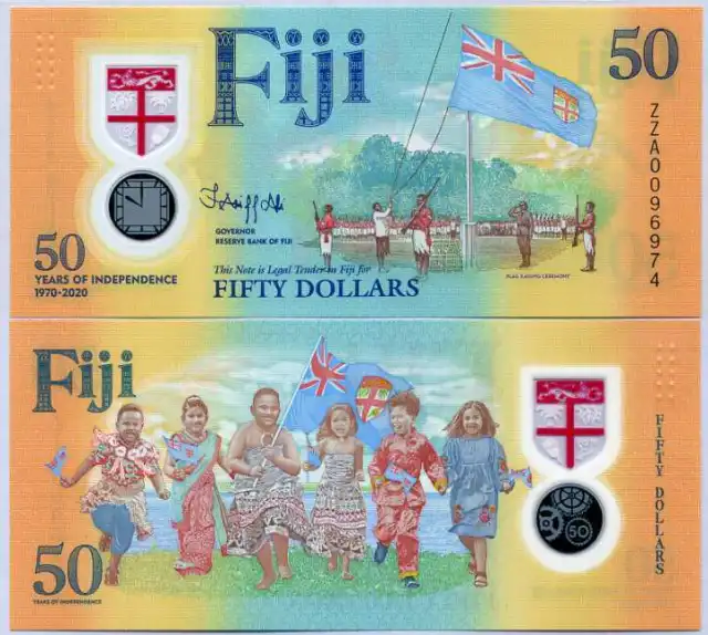 Fiji 50 Dollars ND 2020 Independence 50th P 121 ZZA Replacement Polymer UNC NR
