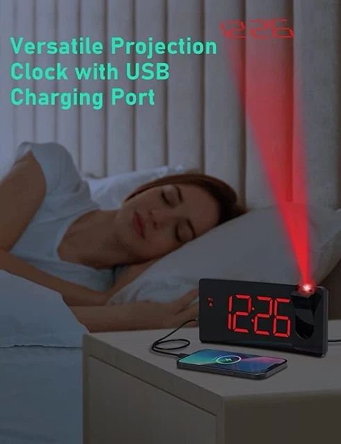 Réveil LED Projection LED Projection Alarm Clock Model HM472A 3