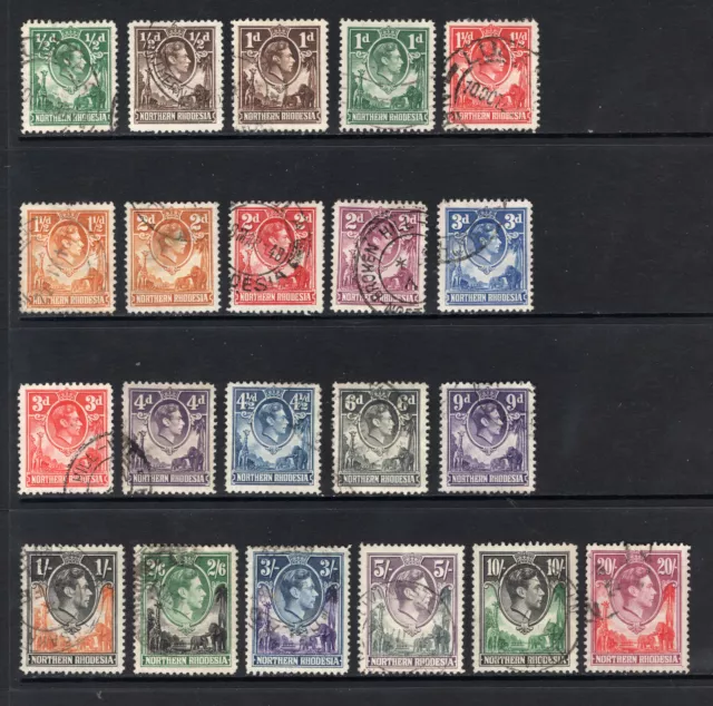 M22706 Rhodesia - Northern Rhodesia 1938-52 SG25/45 KGVI: Definitives FU