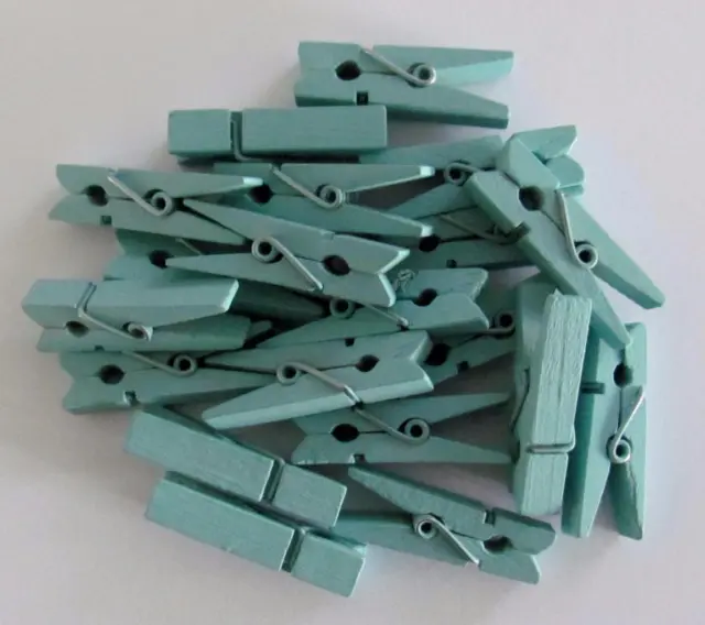 BB SMALL PEGS PALE BLUE bigger 35mm pk of 20 wooden mini peg wood clothespin
