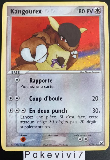 Carte Pokemon KANGOUREX 6/112 Holo Bloc EX Rouge Feu Vert Feuille FR