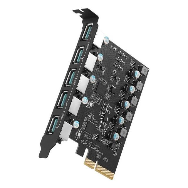 USB 3.2 20GB PCIE Riser Adapter Card PCI Express Converter 5xUSB Expansion HUB