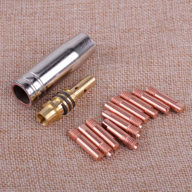 12pcs MB 15AK MIG/MAG Welding Torch Contact Tip 0.8 x 25mm M6 Gas Nozzle Holder