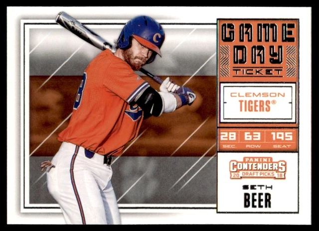 2018 Panini Contenders Draft Picks Game Day Tickets Seth Beer Clemson Tigers #18