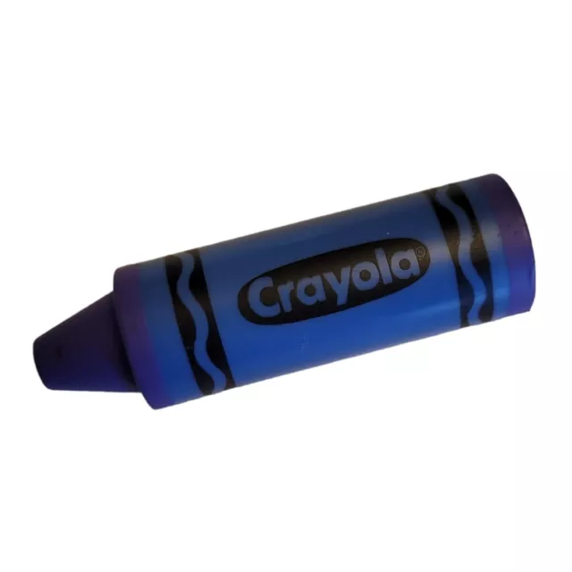 Vintage 72 Crayola Crayon Holder Storage Carrying Case Plastic BLUE w/  sharpener