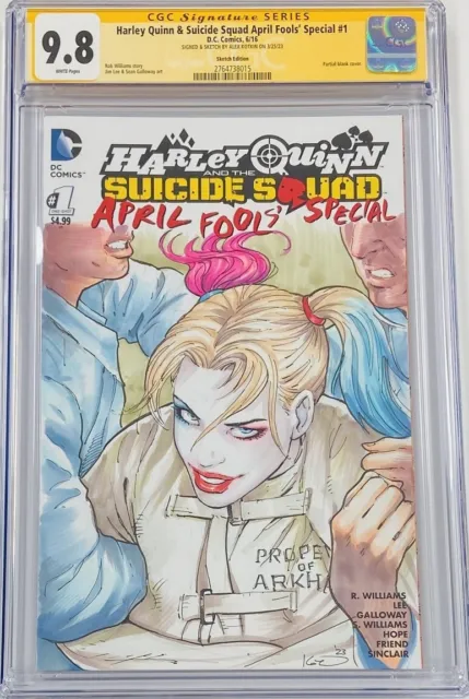 DC Harley Quinn April Fools Special #1 OA Sketch & Signed Alex Kotkin CGC 9.8 SS