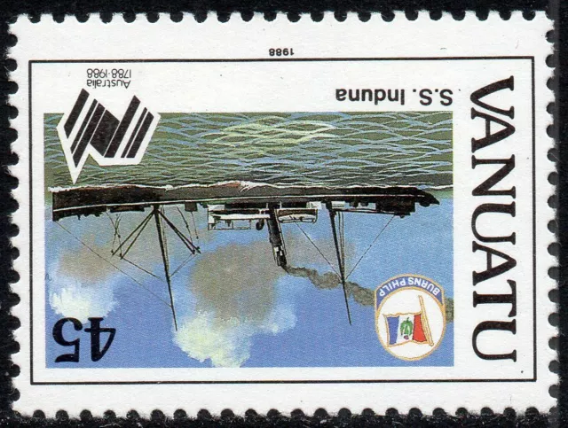 1988 Vanuatu Sg 497w 45c Freighters Inverted Watermark Unmounted Mint