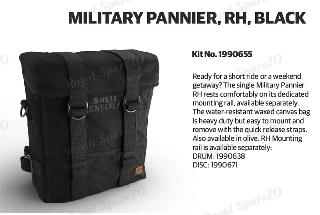 Royal Enfield Military Pannier RH Noir Pour - Classic 350/500 1990655