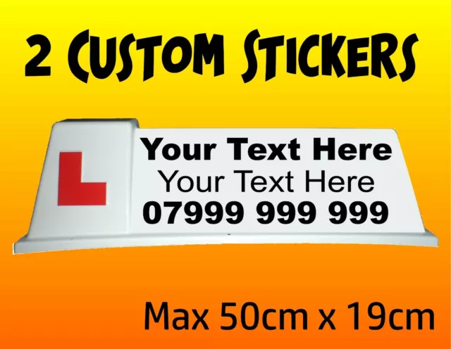 Driving School Roof Sign Stickers Vinyl Graphics Driving instructor Learner L