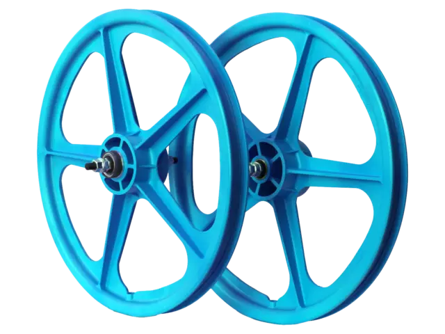 SKYWAY Tuff II Sealed Bearing Old School BMX Wheelset Aqua 20"