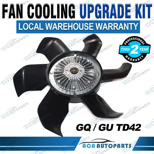 QIKAZZ Fan Cooling Upgrade + Narrow Radiator + Thermostat + Hoses for Nissan Patrol GU TD42