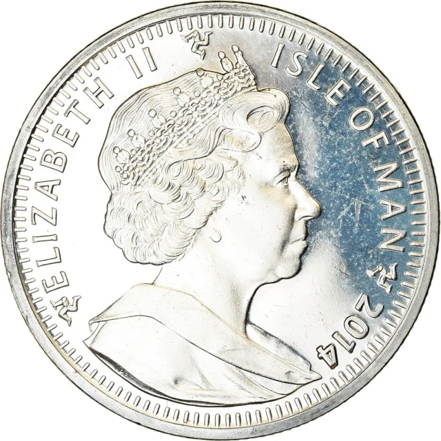 [#787015] Coin, Isle of Man, Crown, 2014, Pobjoy Mint, Sochi - Ski alpin, MS