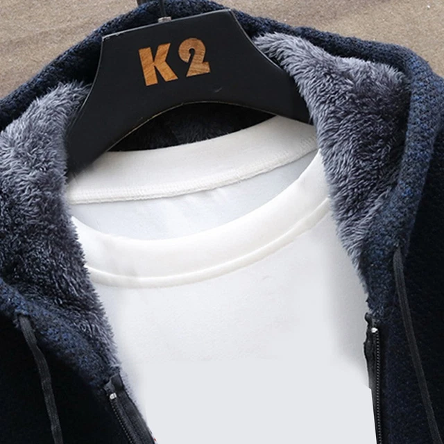 Mens Thick Warm Fleece Lined Hooded Hoodie Winter Zip Up Coat Jacket Sweatshirt 7