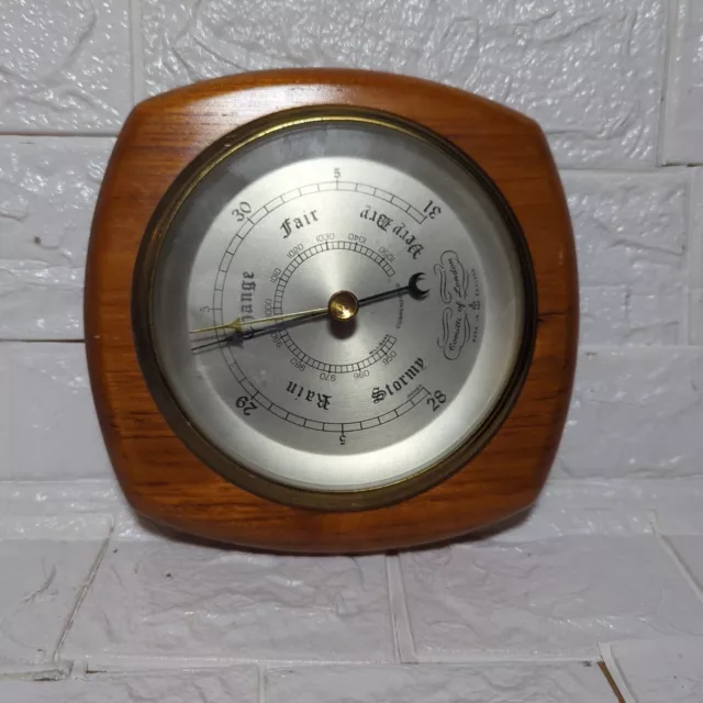 Comitti of London Vintage Mid-Century c1960’s English Oak Mounted Barometer