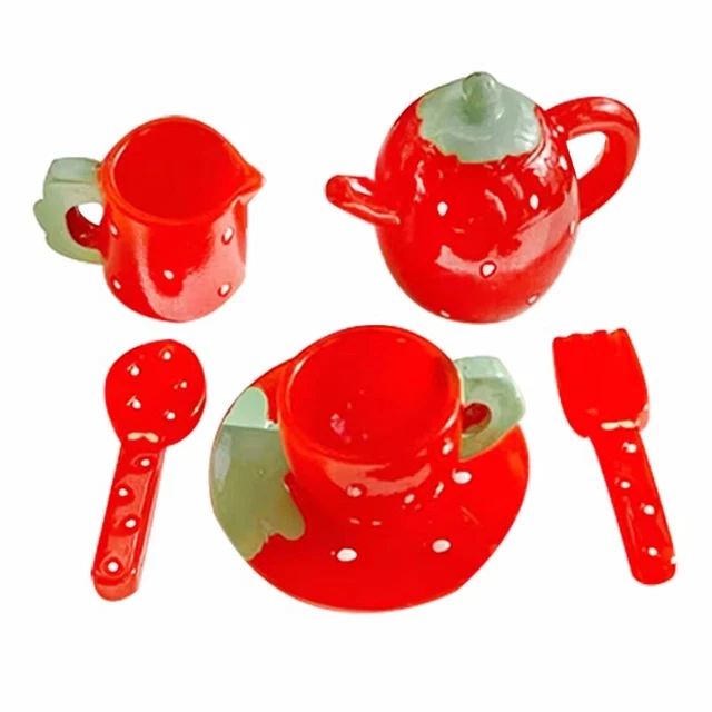 MINIATURE 1/12 SCALE Teapot Set Dollhouse Kitchen Alloy 5 COLOR