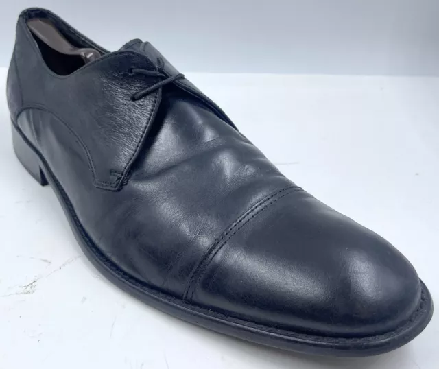 John Varvatos Star USA Men's Shoes 13 M Black Leather Oxfords Cap Toe Classic