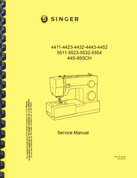 Singer 4411 Sewing Machine 2-in-1 SERVICE MANUAL and PARTS LIST