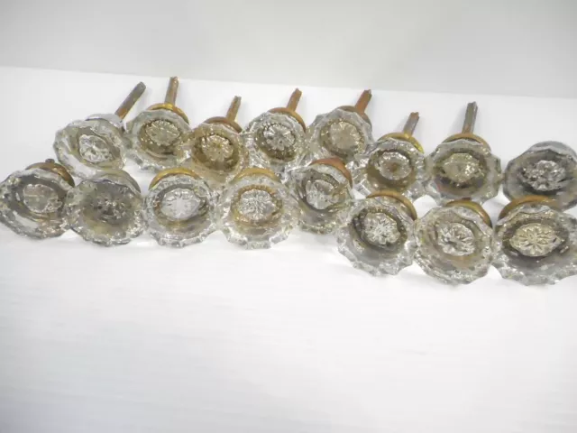 Antique Vintage Lot of 16 Crystal Glass Door Knobs - Mixed Lot