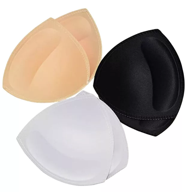 3 Pairs Triangle Bikini Removable Bra Inserts Breast Pads Enhancer Foam Sponge 2