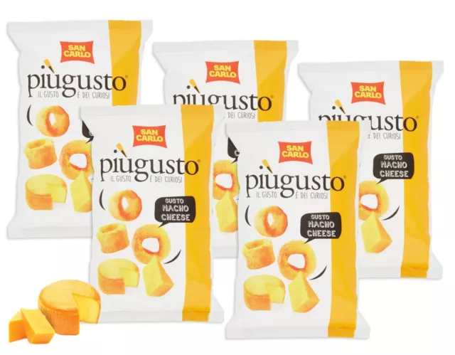 5X San Carlo Più Gusto Nacho Cheese Formaggio e Pomodoro 45g - Senza Glutine