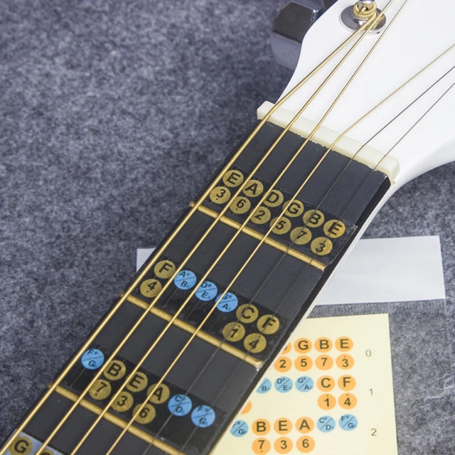 1PC GUITAR FRETBOARD Notes Map Labels Stickers Fingerboard for 6 String ...