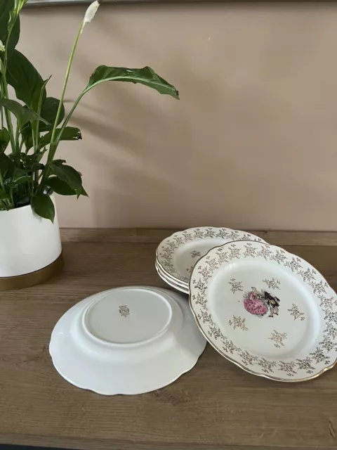 5 Assiette Plate En Céramique Vintage 3