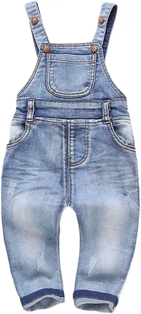 KIDSCOOL SPACE Baby & kleine Jungen/Mädchen blau Denim Latzhose, Jeans Overalls