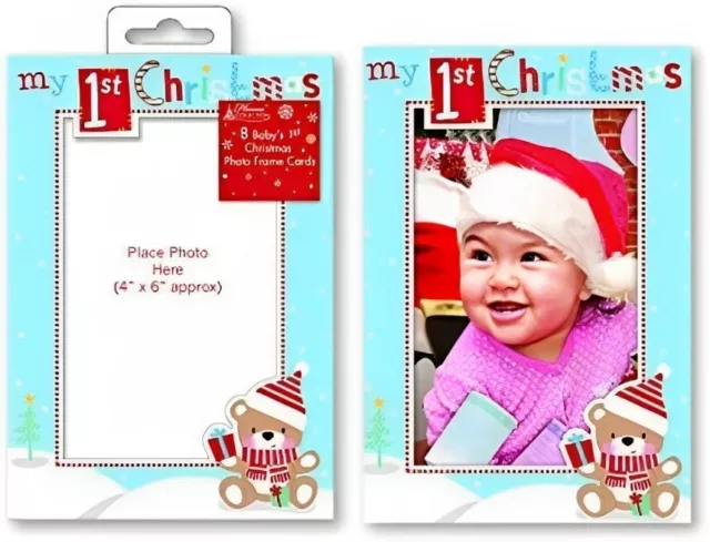 1st Christmas Photo Frame Cards Newborn Baby Girl Boy Xmas Gift Decor bag filler