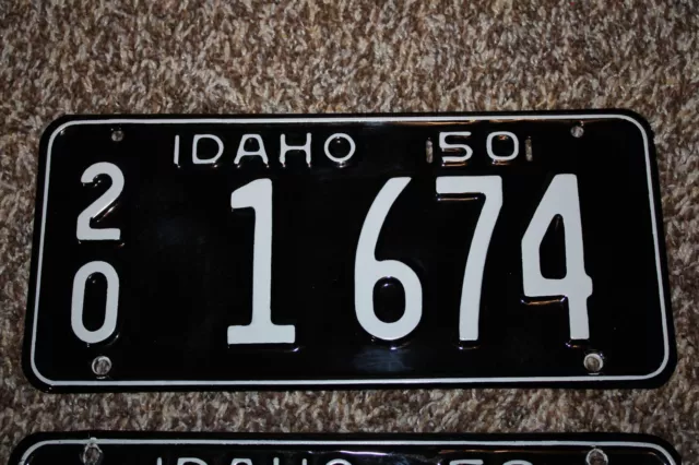 1950 Idaho License Plate - PAIR! Pro-repaint. DMV clear 3
