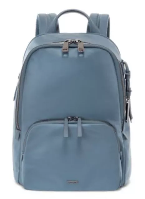 TUMI Voyageur Hayley Nylon Leather Trim Blue Dawn Backpack 13” Laptop NWT $395