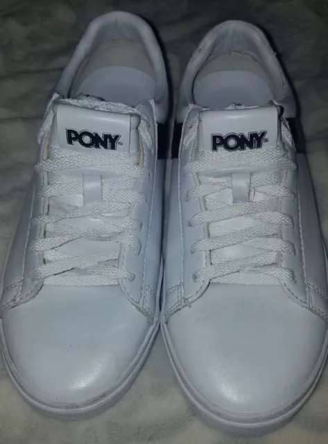 Pony Lo-Core UL Sneakers Shoes Women's Size 7.5 42045202W White / Black Retro