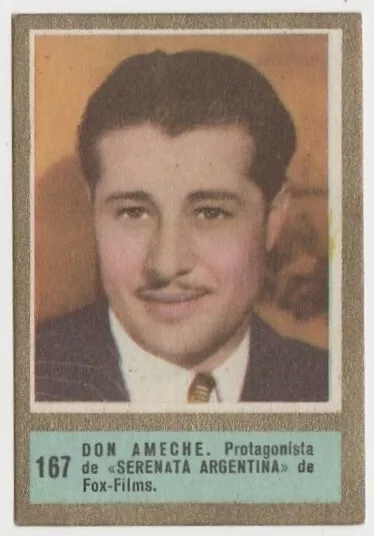 Don Ameche 1952 Fernando Fuentes Tobacco Card #167 Fedora Film Star E5