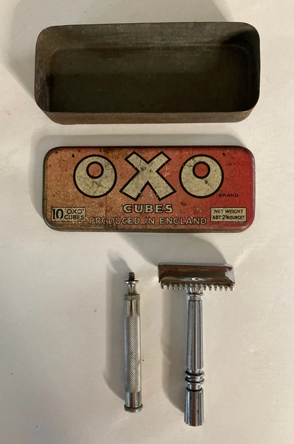 Antique Single Edge GEM Micromatic Pat 1739280 Safety Razor w/extra handle