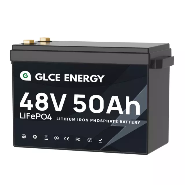 48V 50Ah 100Ah LiFePO4 Lithium Battery Metal Case BMS RV GolfCart