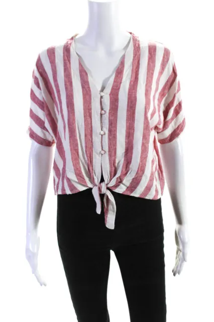 MSRP $49 AND Now This Womens Striped Button Front Cotton Crop Top