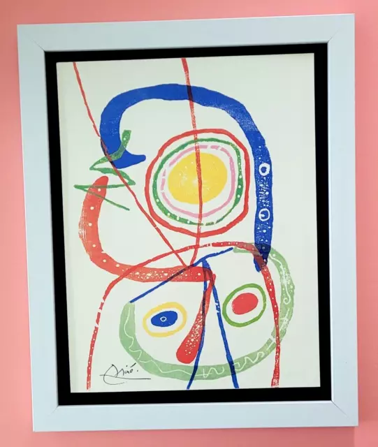 Joan Miro + 1971 Beautiful Signed Print Mounted And Framed + Buy It Now!!