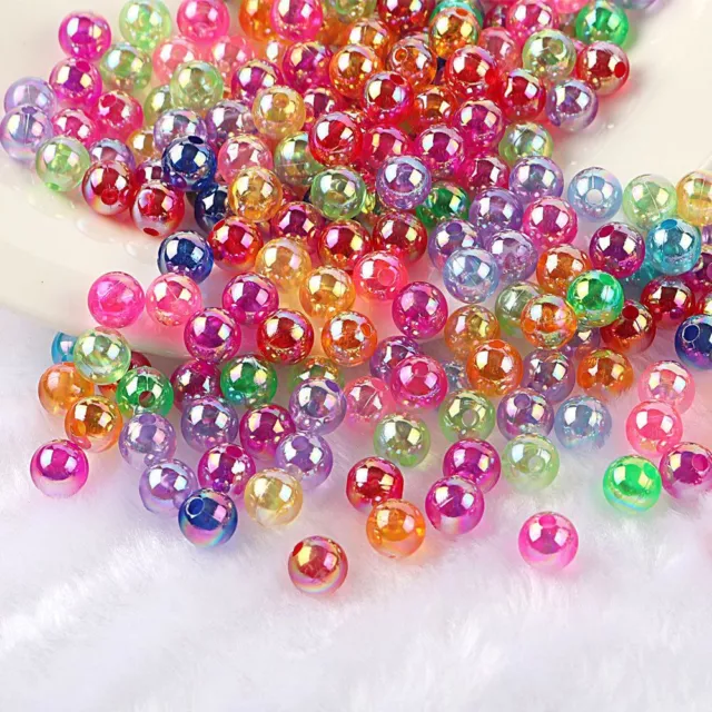 Spacer Beads AB Transparent Beads Acrylic Round Beads Chunky Bubblegum Ball