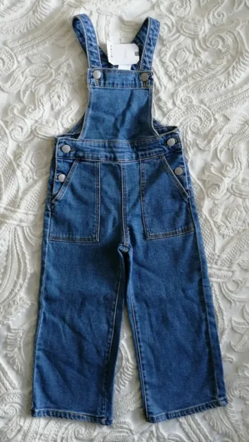 BNWT New Next Blue Denim Jeans Dungarees Girls 4 years Rrp £20