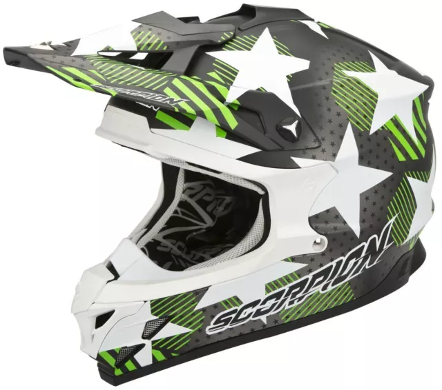 Scorpion VX-15 Evo Air Stadium Crosshelm (Black/Green,L (59/60))