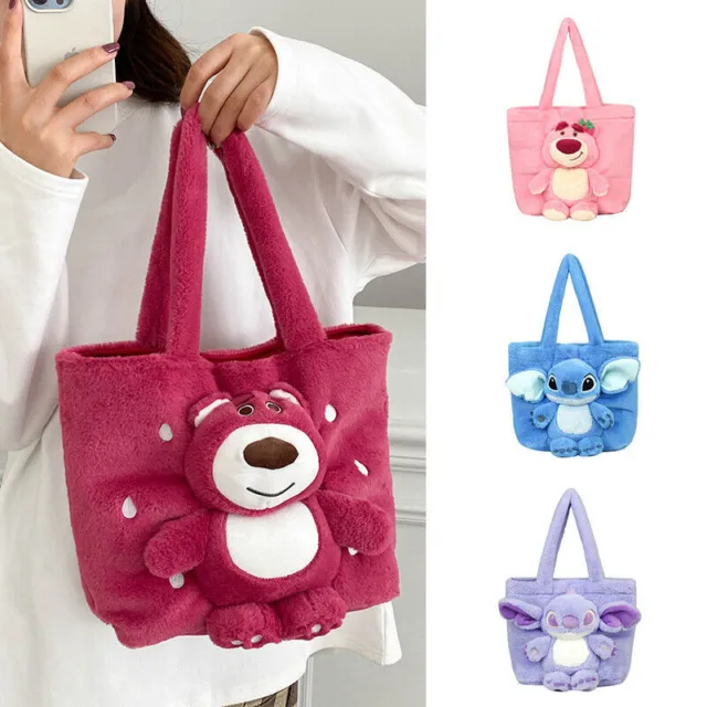 Girls kids Cute Plush Crossbody Purse Shoulder Bag Cartoon Stuffed Animal Bag