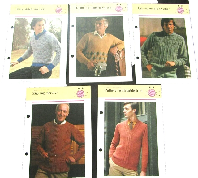 Joblot Bundle of Men's Man's Sweaters Knitting Patterns  various sizes