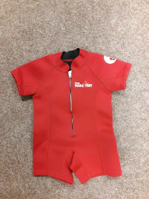 Two Bare Feet Baby / toddler Wetsuit, Fits Roughly 12-18-24 Months Red Swimming,