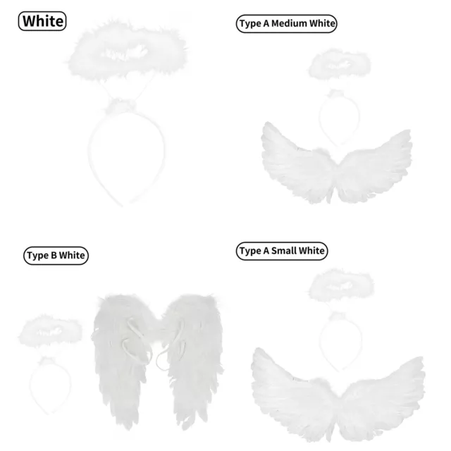 Feather Angel Fairy Wings+Angel Headband Hair Hoop Kids Dance Party Performance