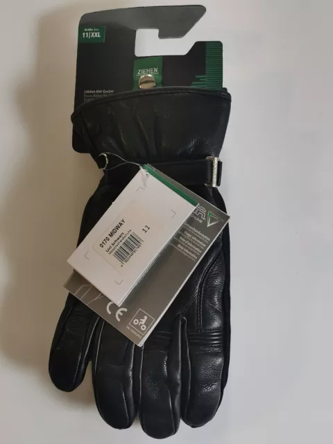 ORINA Leder-Handschuh Midway Classic schwarz Gr. 10 / XL