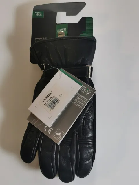 ORINA Leder-Handschuh Midway Classic schwarz Gr. 9 / L