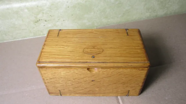 Antique Singer 1889 Oak Sewing Machine Parts Puzzle Folding Box - Empty -