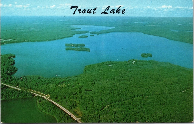 Aerial View Trout Lake Wisconsin WI Unposted Postcard