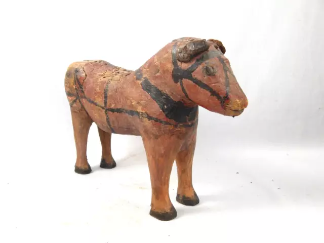 Antique Primitive Folk Art Wood Carved Horse Sculpture Toy